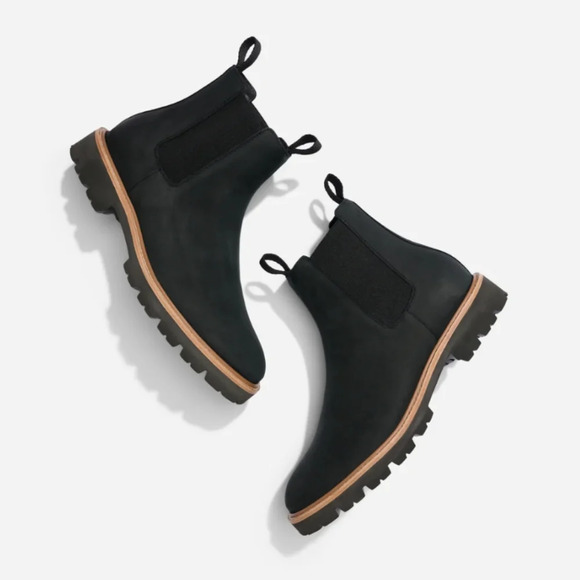 Nisolo Shoes - Nisolo Go To Lug Chelsea Boots Black Leather Size 9 Waterproof